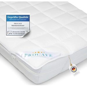 PROCAVE matrasbeschermer Micro-Comfort in verschillende maten, matrastopper 100% made in Germany, onderbed Soft-Topper, matrasbeschermer boxspring bedden geschikt, Made in Germany 90x200 cm