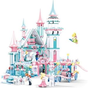 1314 stuks prinses ijs- en sneeuwkasteel meisje speelhuis gemonteerde bouwstenen verjaardag kerstcadeau speelgoed