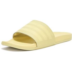 adidas Unisex Adilette Comfort Slide Sandal, Halo Gold/Powder Yellow/Powder Yellow, 12 US Men
