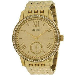 Guess Dameshorloge analoog kwarts roestvrij staal W0573L2, goud, modieus