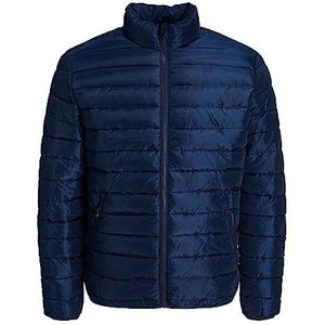 Jack & Jones Heren Puffer Jacket - Lange mouw Regular Fit Stand Kraag Heren Mode Gewatteerde Jas Casual en Winter Wear voor Mannen, marine Blazer, XL