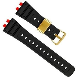 yeziu Siliconen Horloge Band Voor Casio G-Shock 3459 Kleine Vierkante GMW-B5000 Armband Heren Gemodificeerde Accessoires(F-black Red Gold)