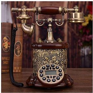 Telefoon Bruin Goud Gesneden Creatieve Europese Retro Telefoon Antieke Thuiskantoor Vintage Vaste Vaste Antieke Ornamenten (B)