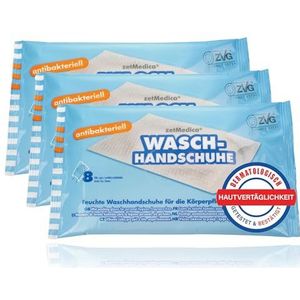 ZVG® 3 Verpakkingen Vochtige Antibacteriële Washandjes (24 Stuks) - Parfumvrije en Wegwerp Washandjes voor Bedlegerige Patiënten