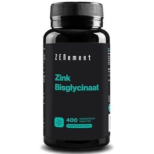 Zink 25 mg (Bisglycinaat), 400 Tablets | Antioxidant, versterkt het immuunsysteem, ondersteunt de huid, haar en het gezichtsvermogen en het krijgen van gezond | Veganistisch | van Zenement
