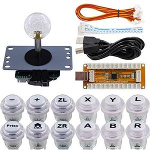 SJ@JX Arcade Game Controller USB Encoder Gamepad Cherry MX Microswitch Button 8way Joystick for Nintendo Switch PC PS3 Retropie Raspberry Pi MAME