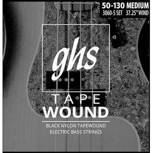 GHS 30605 50-105 Medium 5-String Tape Wound Nylon Bass String Set - Zwart