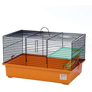 Decorwelt Hamsterstokken Oranje Buitenmaten 49x32,5 x 29 knaagkooi Hamster plastic kleine dieren kooi met accessoires