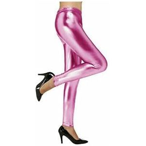 TrendyFashion Womens Metallic Sexy Folie Glanzende Disco Achterblijvende Dames Natte Look Workout Yoga Broek Leggings, roze, 38-40