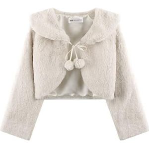 Bolerose Meisjes Knus Imitatiebont Voor kinderen Kinderen Bolero Shrug Jasje Omslag Jas (Beige, 9-10 Jaren)