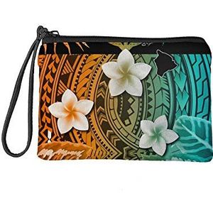 SEANATIVE Meisjes schattige portemonnee portemonnee tas met rits vrouwen kleine portemonnee sleutelhouder voor reizen winkelen, Oranje Polynesisch,