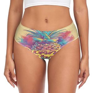 sawoinoa Beige ananas frisse zomer onderbroek dames medium taille slip vrouwen comfortabel elastisch sexy ondergoed bikini broekje, Mode Pop, XXL