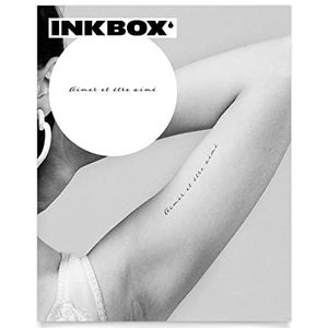 Inkbox Temporary Tattoos, Semi-Permanent Tattoo, One Premium Easy Long Lasting, Waterproof Temp Tattoo with For Now Ink - Lasts 1-2 Weeks, Aimer, 5 x 2 in