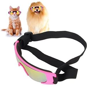 Zonnebril voor honden voor middelste en kleine hond, schattige en coole zonnebril voor huisdieren, verstelbare UV-beschermende waterdichte windstofbrillen, bieden bescherming voor huisdieren ogen