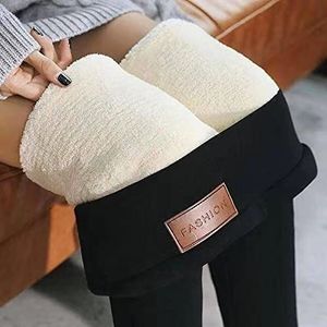 Fleece Lined Leggings Women, High Waist Stretchy Thick Cashmere Leggings, Winter Plush Leggings Stretchy Thermal Warm Pants (Color : Black-a, Size : XXL)