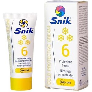 Snik SPORT Sun Cream Wind Cold Protection Sensitive Skin Zonnecrème voor gezicht en handen met koude- en windbescherming, SPF 6, lage bescherming, UVA + UVB, biologisch, tube 20 ml