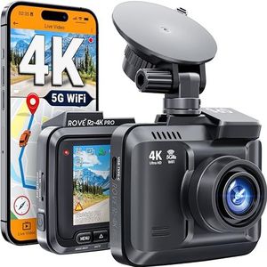 ROVE R2-4K PRO Dashcam, ingebouwde GPS, 5G wifi-dashcam voor auto’s, 2160P UHD 30 fps dashcam met app, 2,4-inch IPS-scherm, nachtzicht, WDR, 150° groothoek, 24-uurs parkeermodus, maximaal 512 GB