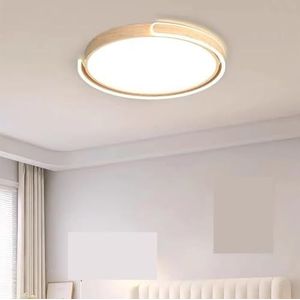 TONFON Moderne LED-plafondlamp Inbouw dunne ronde plafondlamp Houtnerf plafondlamp for woonkamer slaapkamer eetkamer keuken studeerkamer gang hanglamp (Color : Beige, Size : 58cm)