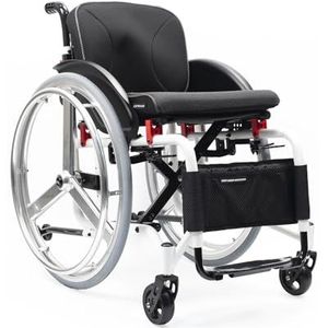 CFMAIF Ultralichte rolstoel van aluminium, inklapbaar, voor reizen, inklapbare voetensteun, voor gehandicapten, handrem (A, 42 cm zit)