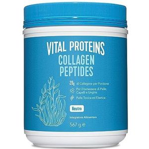 Vital Proteins Collagen Peptides: gehydrolyseerd collageen, collageenpoeder, 20 g per portie, niet-gearomatiseerd, pot van 567 g.