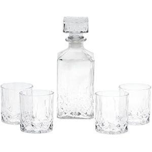 Whisky Karaf set - 0.9 L - Incl. 4 Glazen