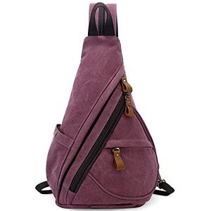 FANDARE Unisex Sling Bag Canvas Crossbody Schouderrugzak 3 in 1 Mannen Borst Tas Vrouwen Casual Dagrugzakken Fit 9.7 inch Tablet Rugzak voor Outdoor Fietsen Wandelen Reizen Indoor Activiteiten Retro