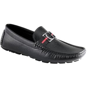 Guess Men's ASKERS Driving Style Loafer, Black Saffiano 004, 11.5