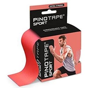 Pinotape Sport kinesiologische tape 5 cm x 5 meter koraalrood 3-pack