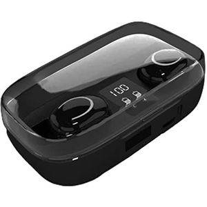 LINGJIONG Oordopjes, waterdichte hoofdtelefoon met draadloze oplaadkoffer, draadloze bluetooth-oortelefoon met draadloos oplaaddoosje