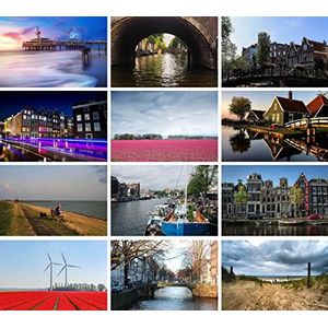 Luxe Ansichtkaarten Nederland | Set 24 stuks | 2x12 afbeeldingen van Nederland