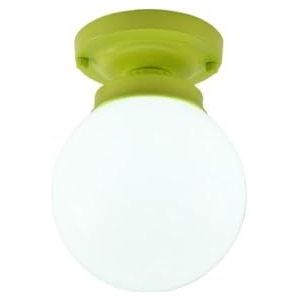 LONGDU Scandinavische stijl glas semi-inbouw plafondlamp armatuur witte matglazen lampenkap dichtbij plafondlampen E27 enkelkoppige plafondlamp for slaapkamer trappen hotel woonkamer keuken hal(Color: