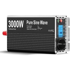 Spanningsomvormer Omvormer Met Zuivere Sinusgolf 3000W 4000W 5000W 6000W Omvormer 12V Naar 220V 230V 1 Stopcontact LED-display Voor Camper Auto Thuisgebruik(24V,Peak Power6000W)
