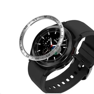 GIOPUEY Bezel Ring Compatibel met Samsung Galaxy Watch 4 Classic 42mm, Bezel Styling Ring beschermhoes, Aluminium metalen beschermende horlogeband - A-zilver