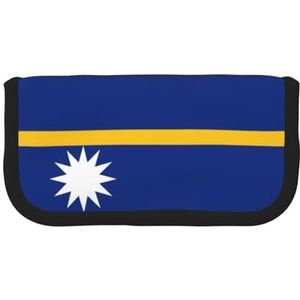 gopoo Vlag van Nauru Leuke Canvas Potlood Pouch - Georganiseerde Opslag voor Reizen & Dagelijks Gebruik Etui, Make-up Pouch