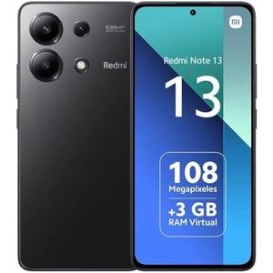 Xiaomi Redmi Note 13 4G Unlocked Smartohone, 8 GB + 256 GB Octa-core, 6,67 inch 120 Hz AMOLED-display, 108 MP Triple Camera, Snapdragon 685 Processor, 5000 mAh batterij, 33 W snel opladen (midnight