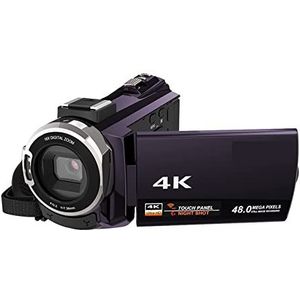 Digitale camera-recorder Digitale videocamera camcorder 4K 1080P 48MP WIFI DIGITAL 16X ZOOM CAMCORDERSCORDER MET 3INCH CAPECIPITEERD TOUCHSCREEN Ir Infrarood gezicht(Coffee Color)