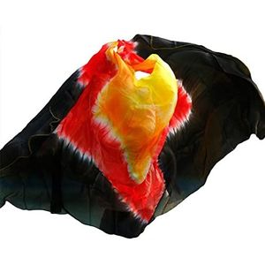 Danswaaier, zijden waaiers, Muntengordel Zijden Buikdanssluier 200/250/270cm Handgemaakte Geverfde Sjaal Rood Oranje Geel Zwart Gradiënt Dansaccessoires(Beige,270x114cm)