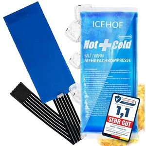 ICEHOF Koelpad met vlieshoes, knuffelzacht, lange koelduur, koelpack, gel, koelgel, koelkompres, koelcompres, koelcompres, koelcompressen, koelzak, ijszak, blauw