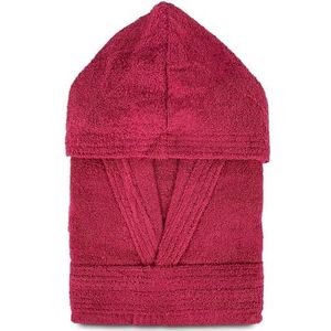 Nada Home Uniseks badjas voor heren en dames, Sommaruga van badstof, katoen, 400 g, capuchon 4016, bordeaux., XXL