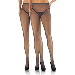 sesto senso 2 paar netpanty's fijnmazig sexy dames fijnmazig netkousen, 2 paar - grafiet - Fumo, M-L