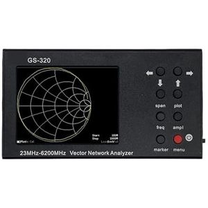 Antenne-analysator, GS320 Vector Network Analyzer 23MHz-6.2GHz Antenne Ham Radio Biedt 10KHz Frequentieresolutie, voor netwerkkabeldiagnostiek