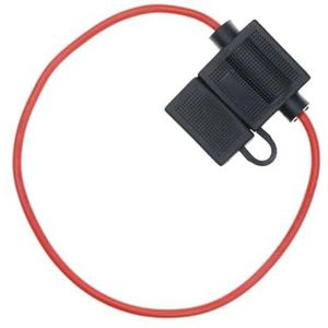 Medium 32V Auto Waterdichte Zekeringhouder Socket 18/16/14/12/10AWG Auto Motorfiets Platte Zekering 3A 5A 7,5A 10A 15A 20A 25A (Kleur: Zwart, Maat: 10AWG_45A)