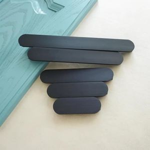 Zinklegering meubelgrepen mat zwart eenvoudige trekt voor kast en lade geborsteld koperen knop modern meubelaccessoire 1 stuk (kleur: mat zwart, maat: 96 mm)
