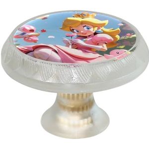 XYMJT voor Princess Peach Set van 4 doorzichtige knoppen, kast kast lade trekt, dressoir handgrepen met schroeven, woondecoratie