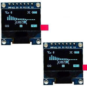 Fasizi 2-delige 7-pins 0.96 inch OLED-display 12864 SPI IIC seriële lcd-schermmodule voor Arduino - blauw lettertype