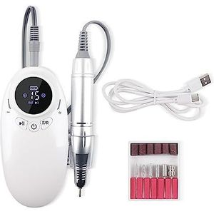 Elektrische nagelvijl, 35000 RPM nagelboormachine, draagbare oplaadbare nagelboorpen, apparaat for manicure, nagelgelpolijstmachine voor zowel natuurlijke als kunstnagels