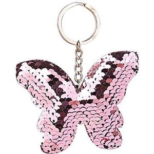 Sleutelhanger, vrouwen stijlvolle Multicolor vlinder steentjes sleutelhanger sleutelhanger tas ornament - groen, Roze Pailletten Vlinder, Eén maat