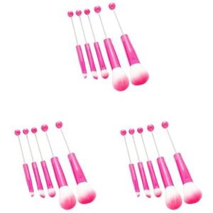 3 set 5x Oogmake-up Borstel Set DIY Wenkbrauw Cosmetische Borstels voor Volwassenen Zuster Geschenken rose rood