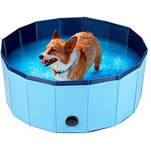 maxxpro Opvouwbaar Hondenzwembad - Antislip - Leegloopventiel - ⌀ 80 cm - Blauw