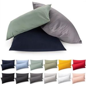 Blumtal - Set Van 2 Kussenslopen - Superzachte Premium Jersey Kussenhoes - 100% Katoen - 50 x 70 cm - Licht Olijfgroen